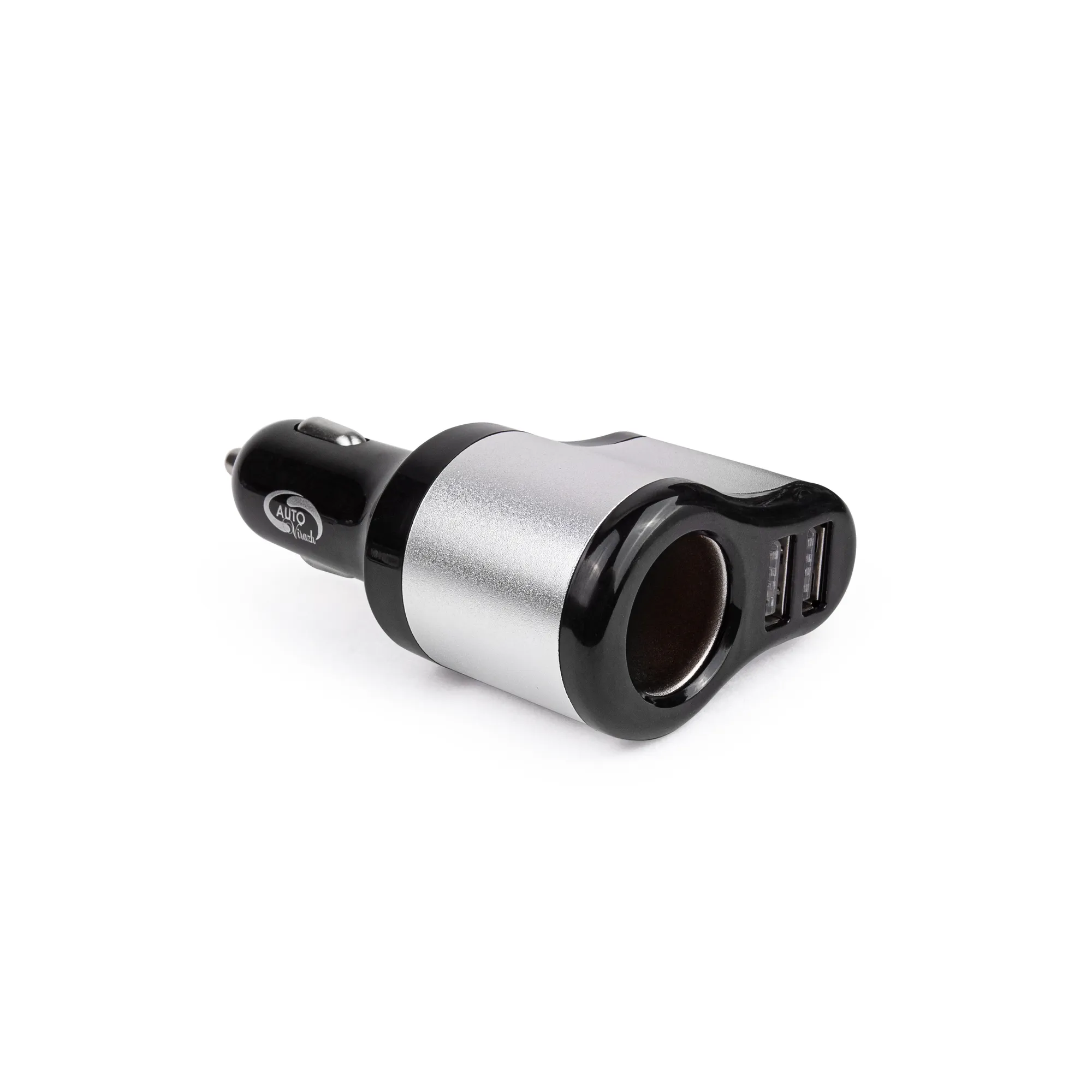 Разветвитель прикуривателя c выходом 2 USB 2100мА(12/24V) чер. AUTOVIRAZH AV-4303