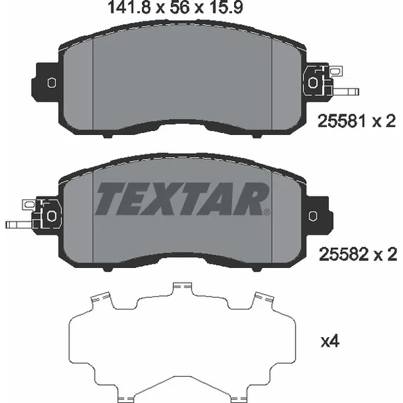 Колодки тормозные передние NISSAN TEXTAR 2558101