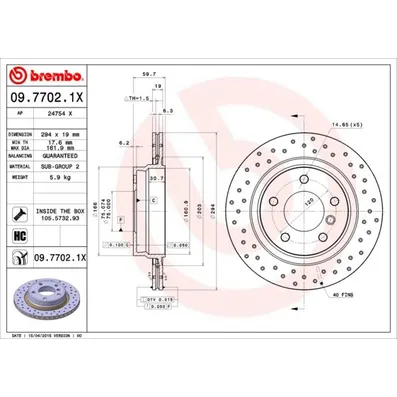 Диск тормозной задний, BMW 3 (E46) 98-05 BREMBO 09.7702.1X