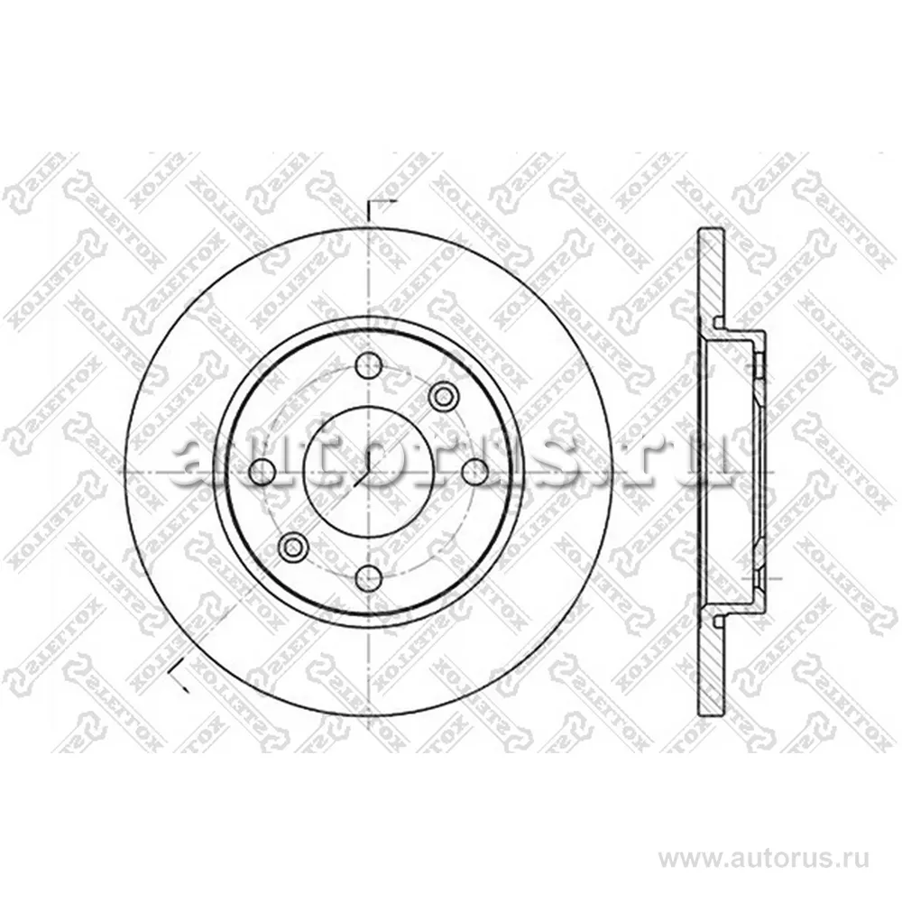 Диск тормозной передний PEUGEOT 206, CITROEN XSARA 1.1/1.4/1.5D 9 STELLOX 60201926_SX