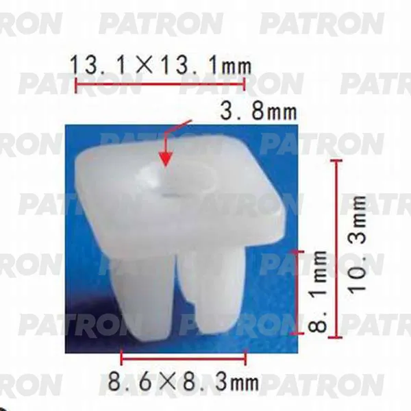 Фиксатор пластиковый зажимной (серый) Toyota, Lexus PATRON P370347