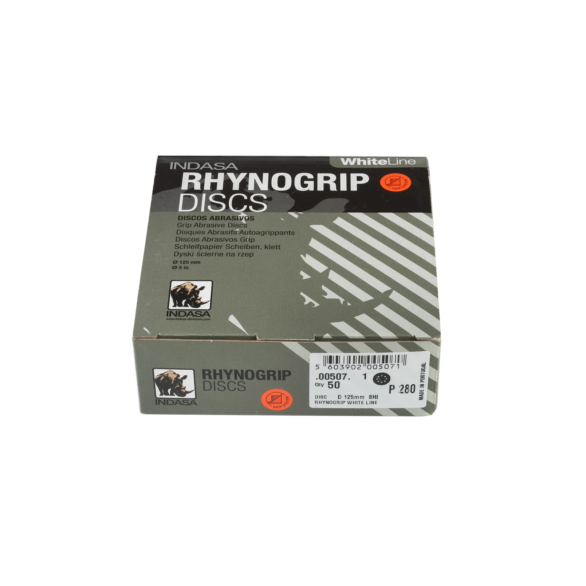 Круг RHYNOGRIP (8H) D125мм Р280 (1уп.х50шт) Indasa 00507