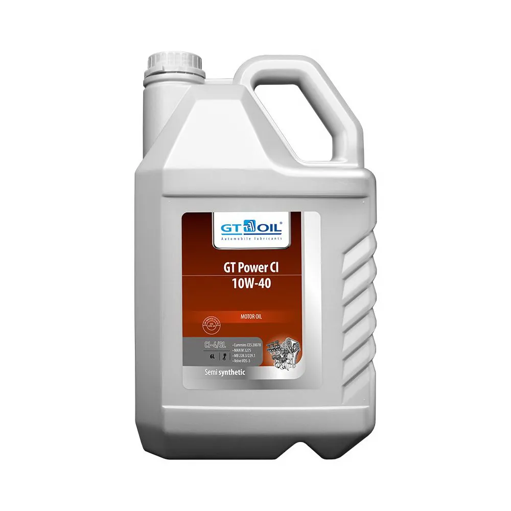 Масло моторное GT OIL GT Power CI 10W-40 полусинтетическое 6 л 8809059407752