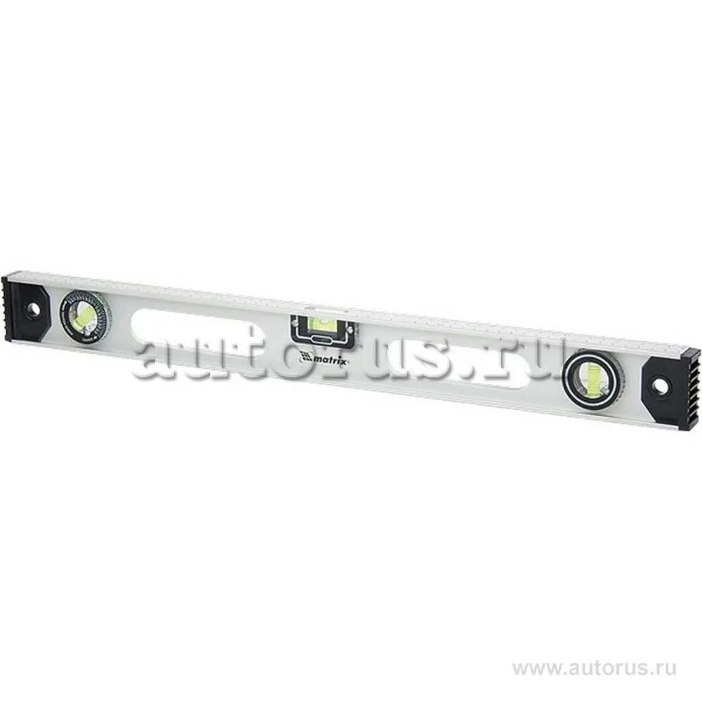 Уровень алюминиевый Рельс, 1800 мм, 3 глазка, 1 поворотный MATRIX 34038