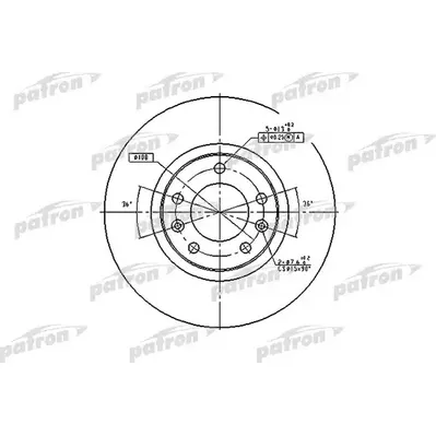 Диск тормозной передний CITROEN: XM 89-94, XM 94-00, XM BREAK 91-94 PATRON PBD1225