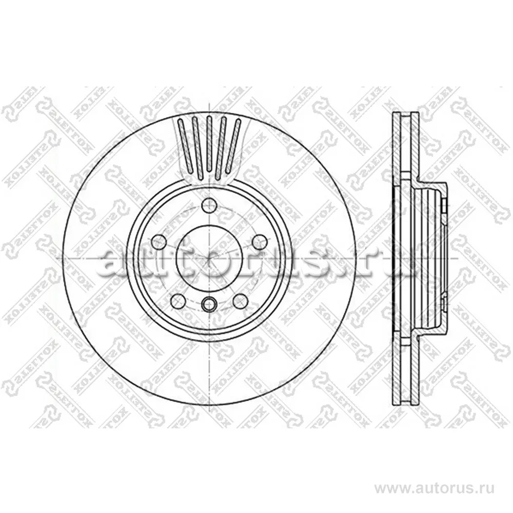 Диск тормозной передний BMW X5 3.0/4.4/3.0D 00> STELLOX 60201547V_SX