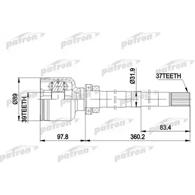 ШРУС внутр прав к-кт 37x31,9x39 CITROЁN: EVASION, FIAT: PATRON PCV3013