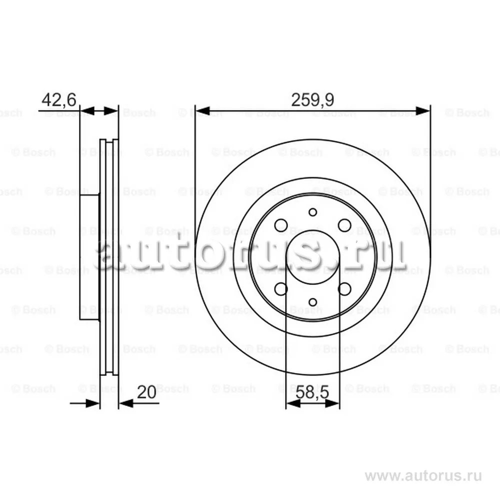 Диск тормозной ВАЗ 2110-2112 R14 передний вентилируемый BOSCH 0 986 479 R74