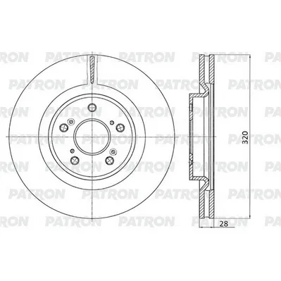 Диск тормозной передний HAVAL F7 / F7X 19- PATRON PBD1339