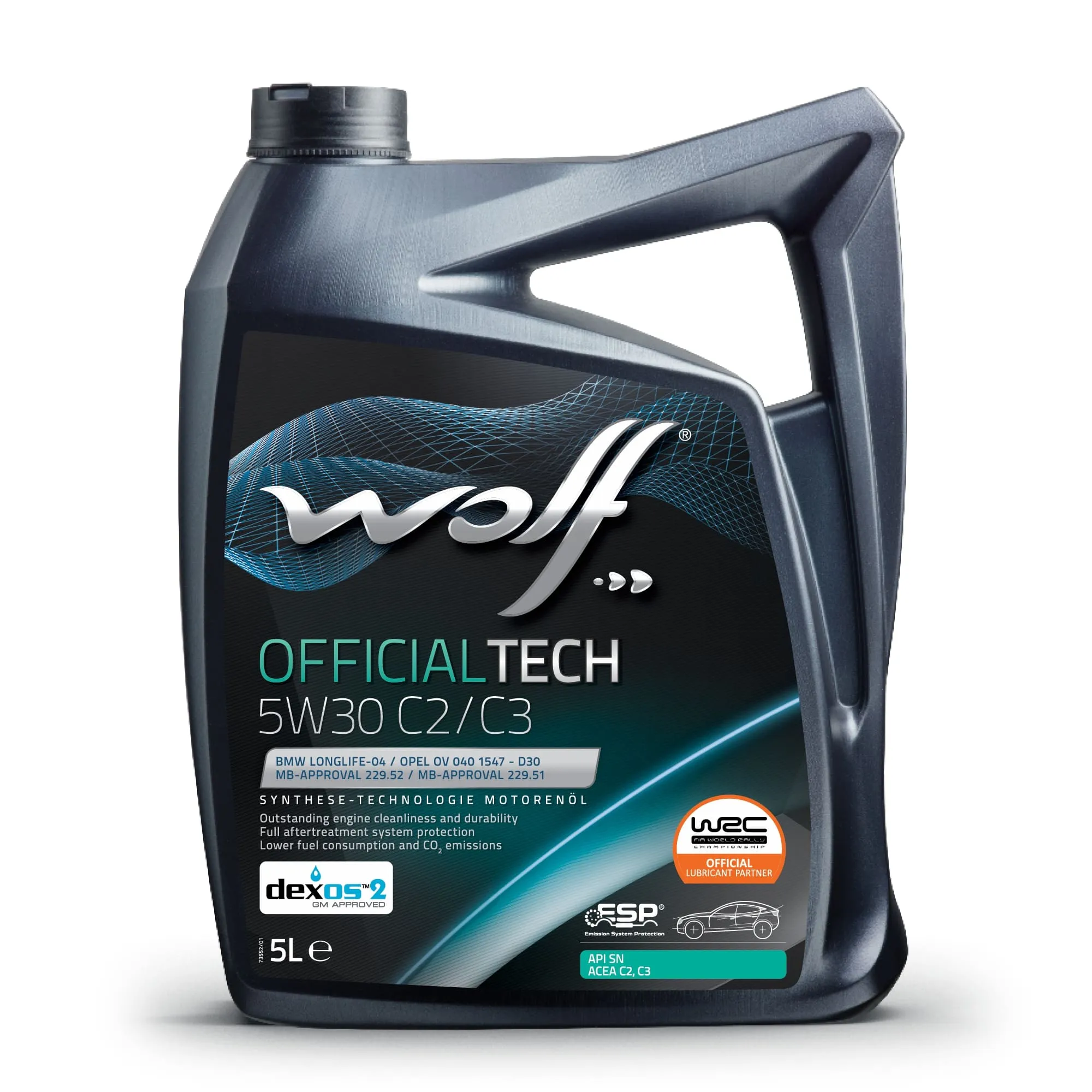 Масло моторное OFFICIALTECH 5W30 C2/C3 5L Wolf 8332579