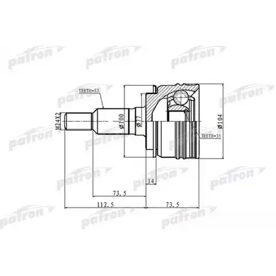 ШРУС наружн 33x77x35 Cadillac: Escalade 02-04 \ Chevrol PATRON PCV9919