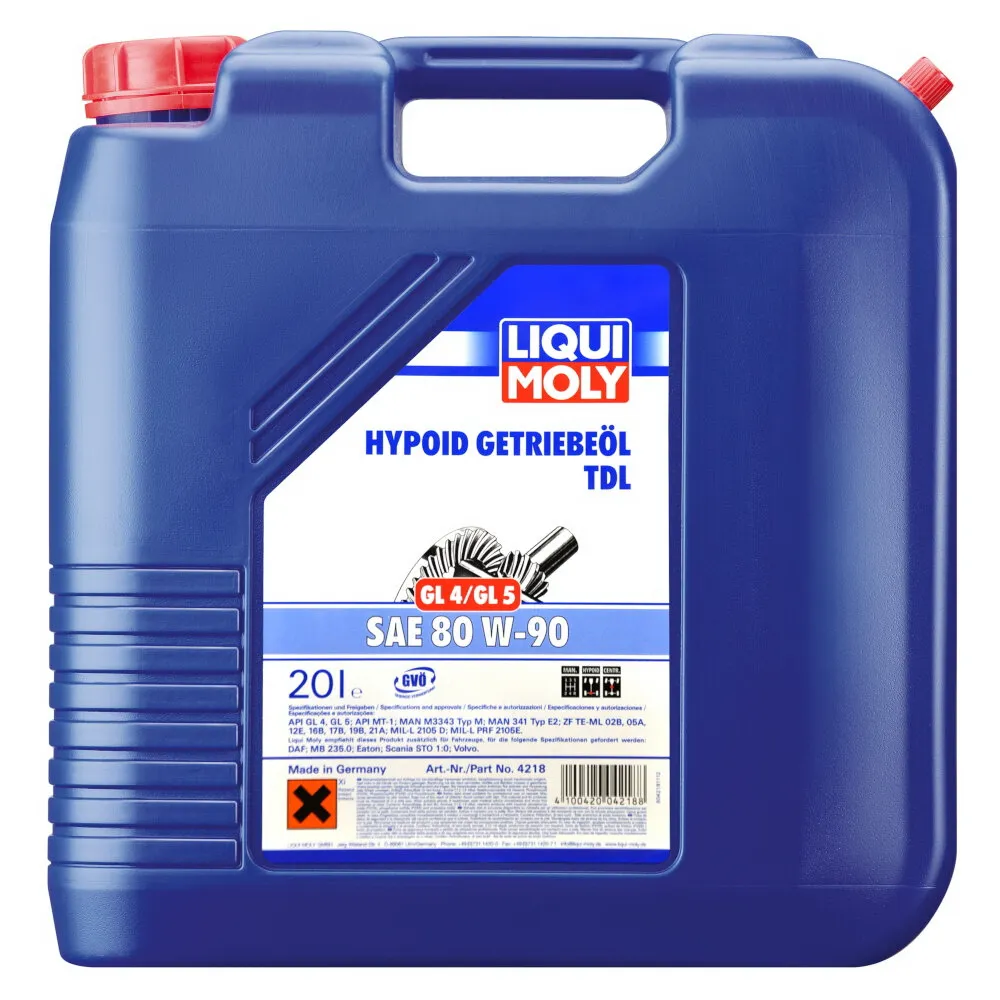 Масло трансмиссионное LIQUI MOLY Hypoid-Getriebeoil TDL 80W-90 20 л 4218