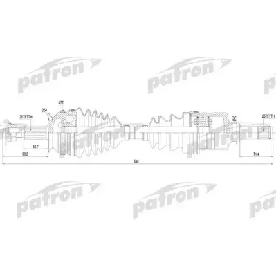 Полуось лев CHRYSLER Voyager 95-01 PATRON PDS2819