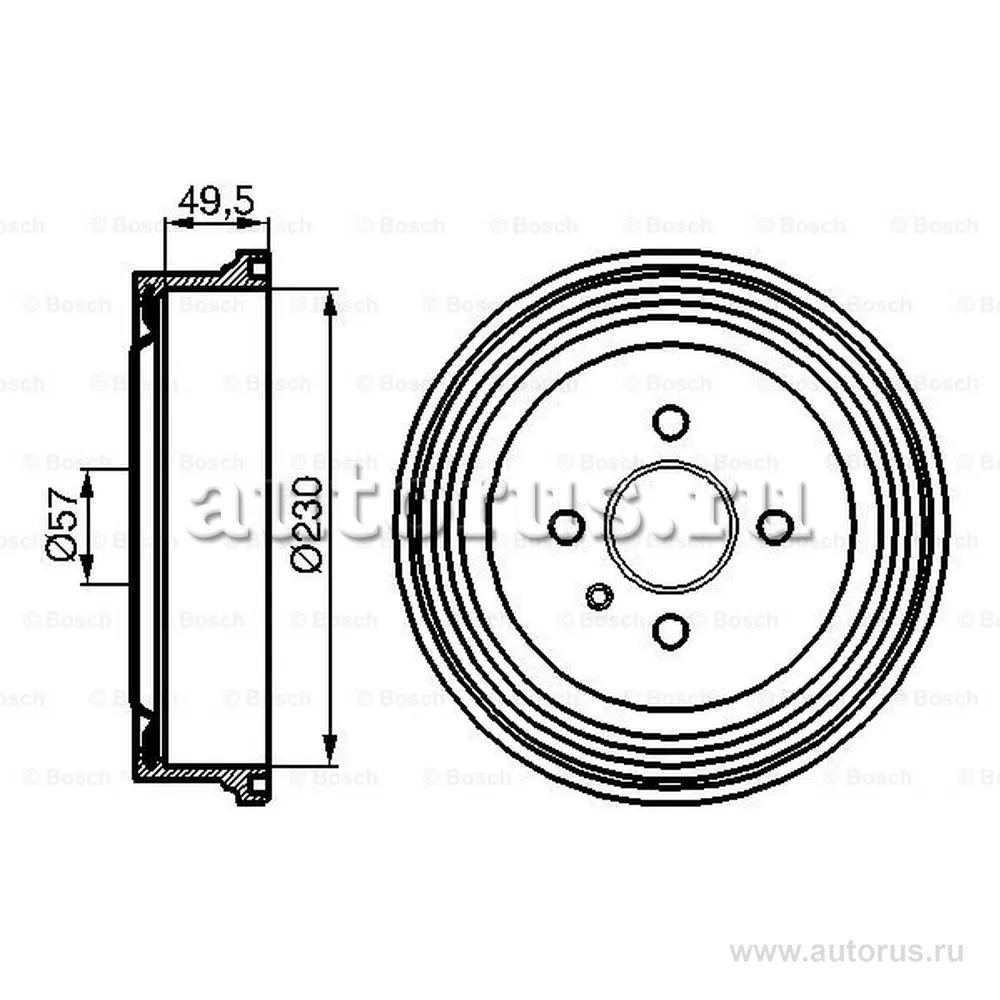 Барабан тормозной OPEL BOSCH 0 986 477 100