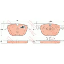 Колодки передние BMW X5-E70/F15 / X6-E71/F16 TRW GDB1726