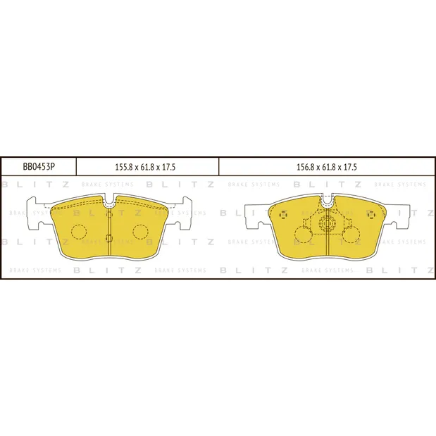Колодки тормозные дисковые передние BMW 1(F20,F21)/ 3(F30,F31,F34,F80)/ 4(F32,F36) 10- BLITZ BB0453P