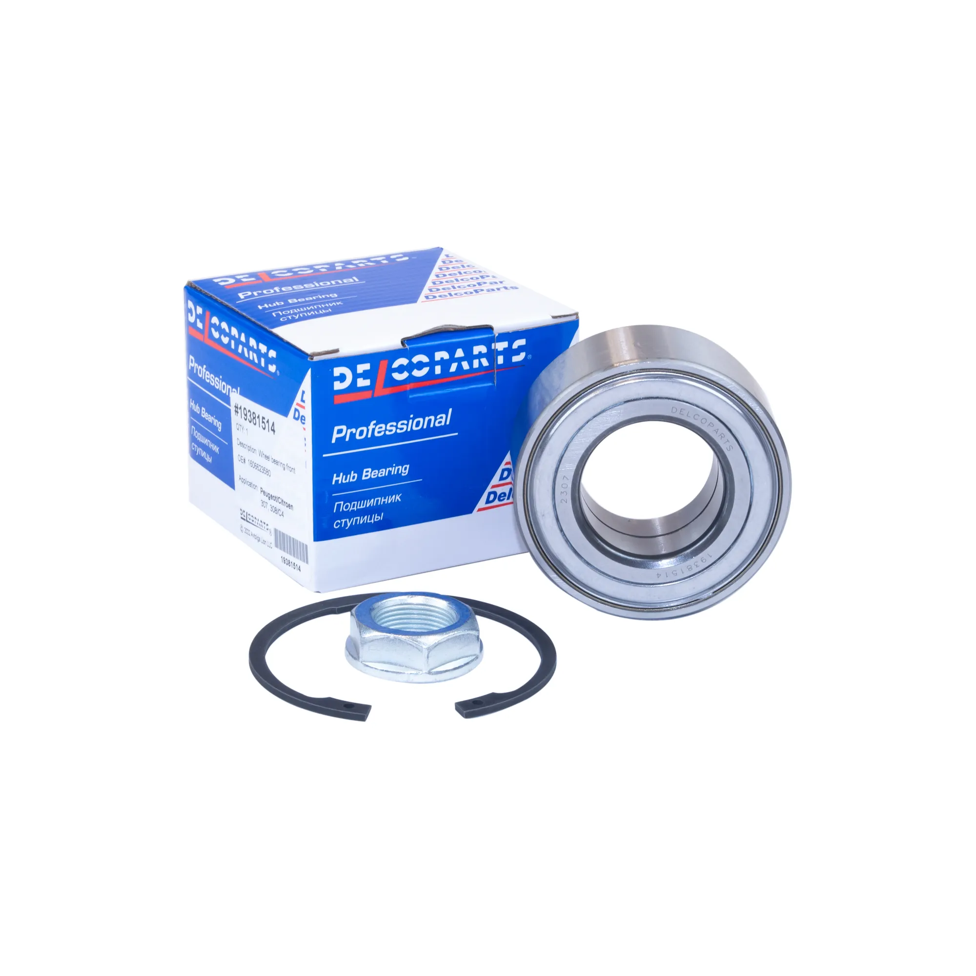 Подшипник ступицы передний Peugeot 307, 308; Citroen C4 DelcoParts 19381514