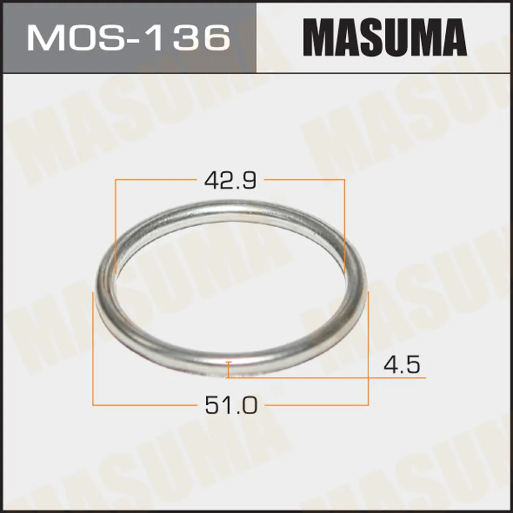 Кольцо глушителя металлическое 43 x 51.5 x 4 MASUMA MOS-136