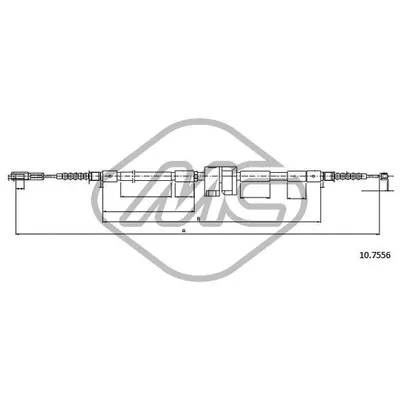 Трос ручника AUDI A8 (L) ALL DX R Metalcaucho 80594