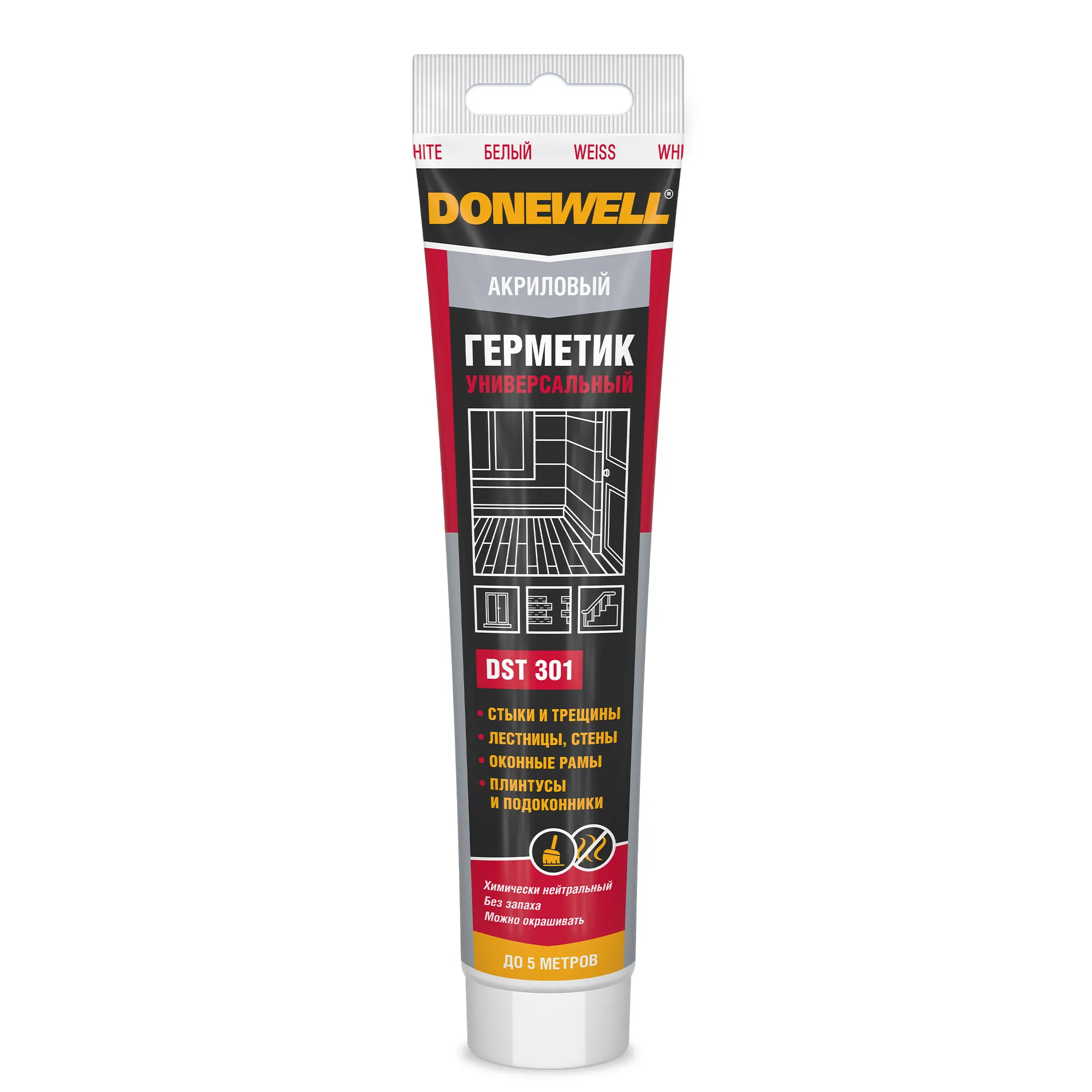 Герметик акриловый универсальный DONEWELL белый 85 мл DONEWELL DST301