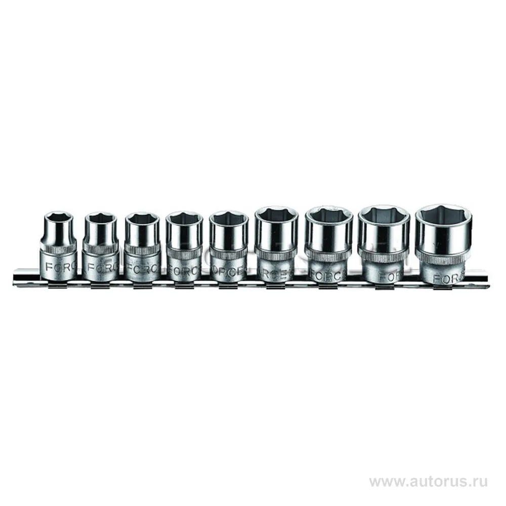 Набор 3/8 головок дюйм.шестигранных 9пр.3/8-5/16 FORCE 3093S