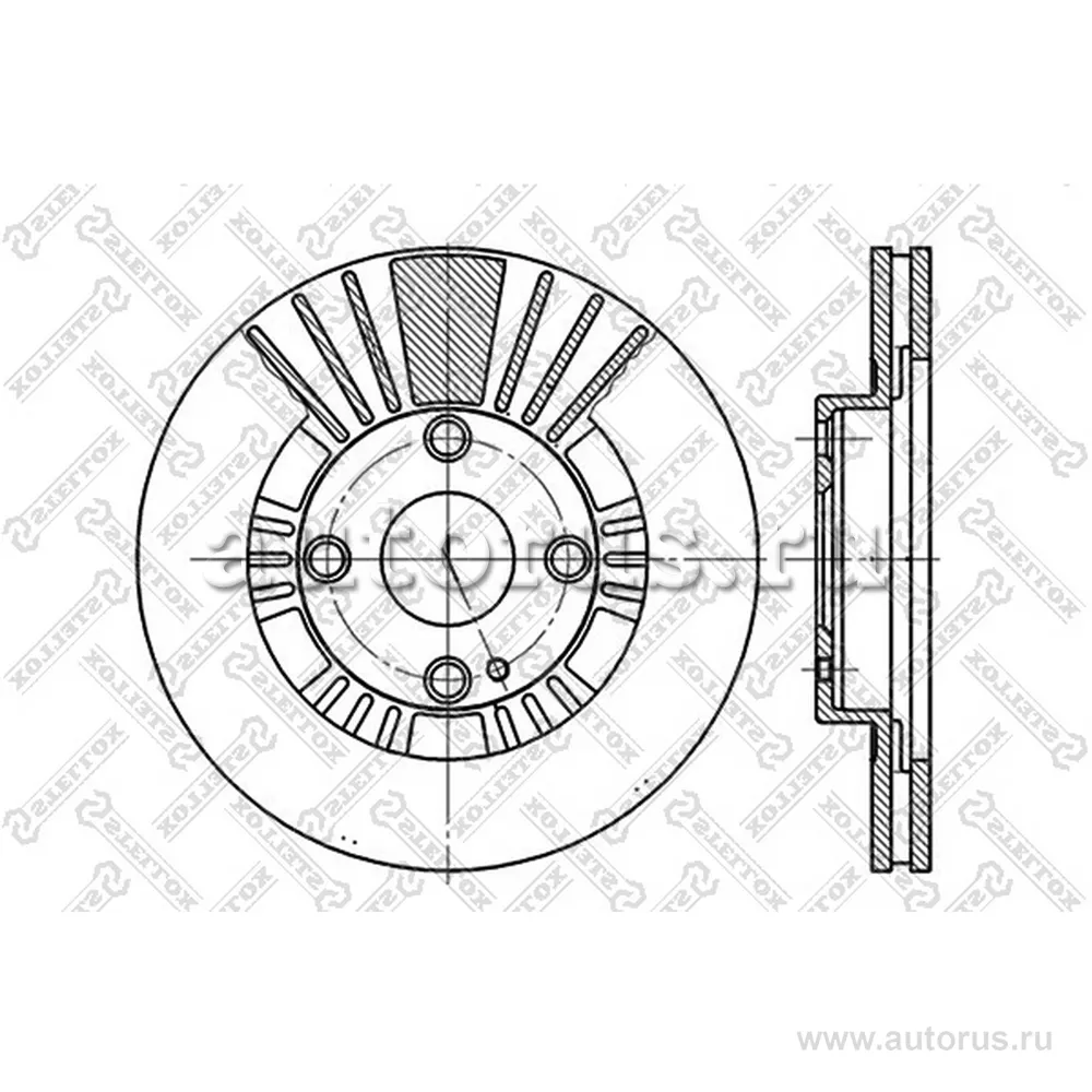 Диск тормозной передний MAZDA 323 1.9-2.0TD 98 STELLOX 60203235V_SX