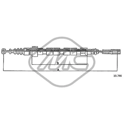 Трос ручника VW PASSAT 5CYL ALL Metalcaucho 83714