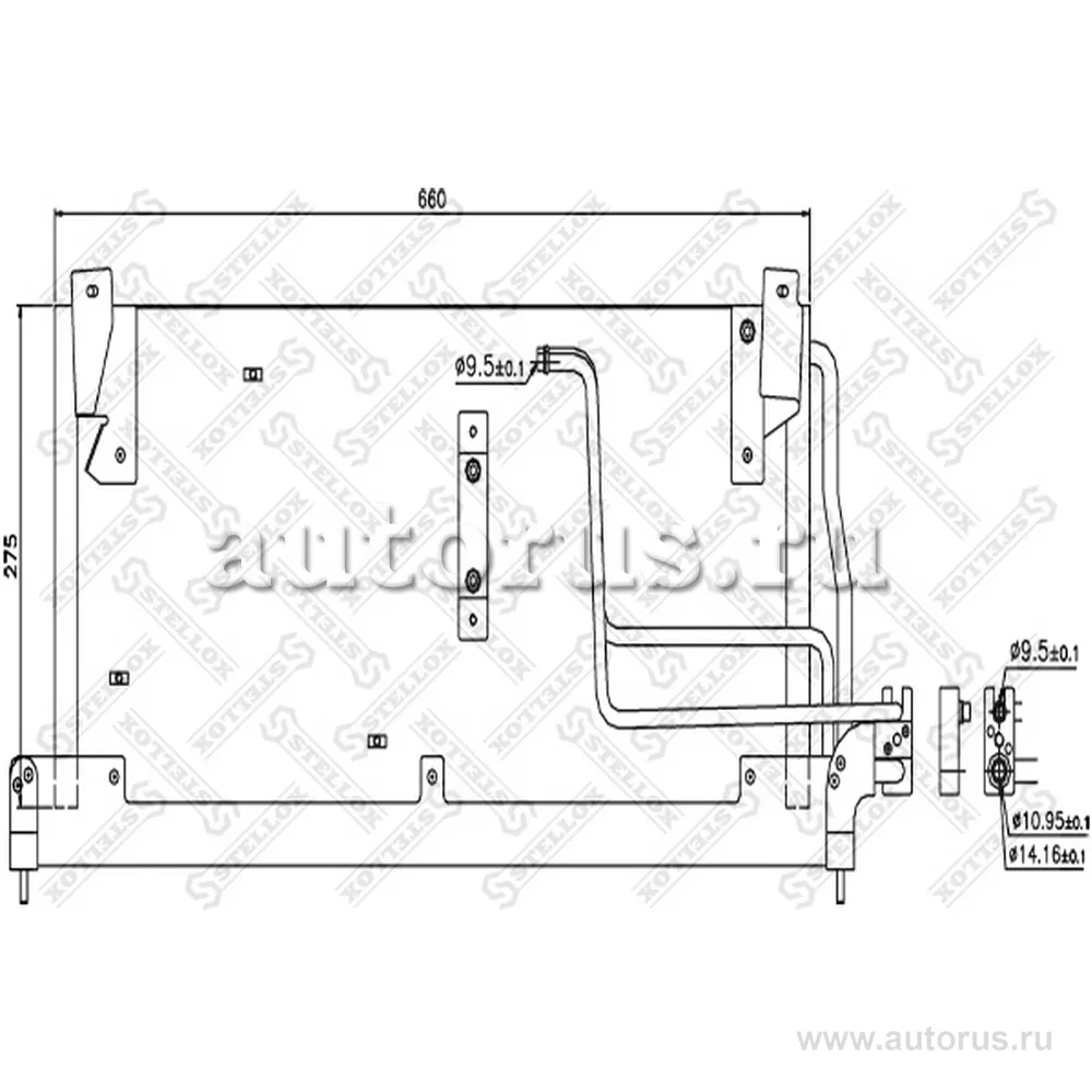 Радиатор кондиционера до номера шасси R4147616 Opel Corsa all 93-0 STELLOX 10-45487-SX