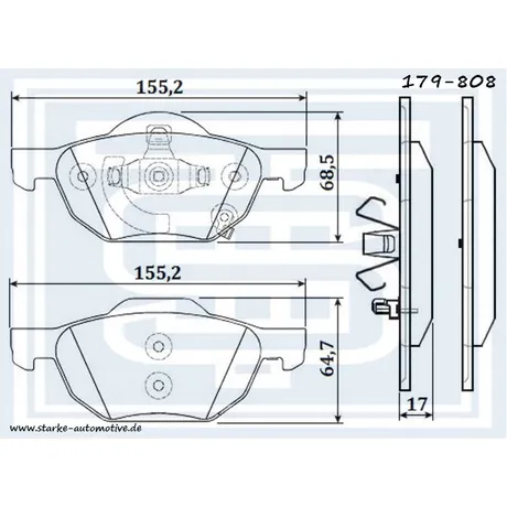 Колодки тормозные HONDA ACCORD VII передние STARKE 179-808