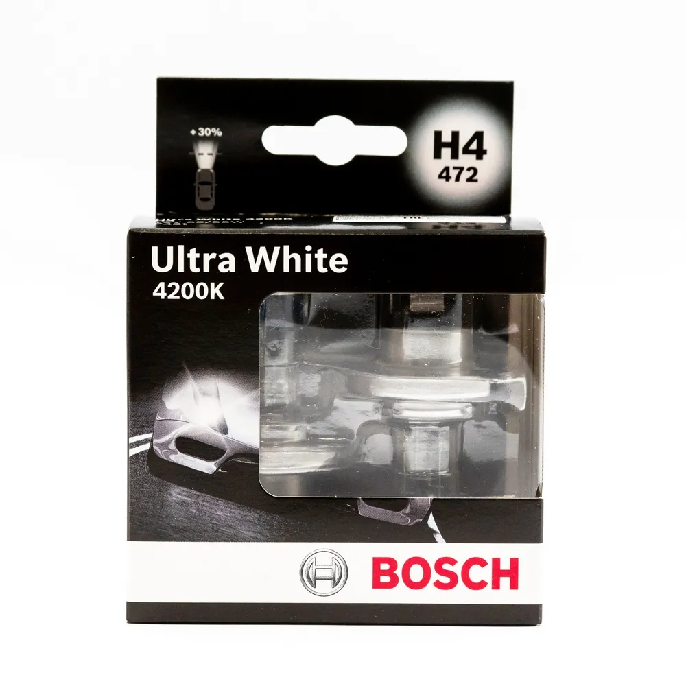 Лампа 12V H4 60/55W BOSCH ULTRA WHITE 2 шт. картон 1 987 301 181