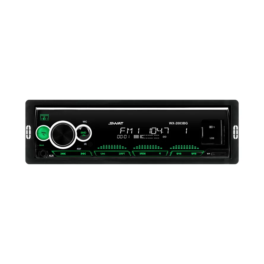Автомагнитола SWAT WX-2003BG, 1 din медиа ресивер 4х50 Вт, MP3, USB, SD, BT зел. подсветка