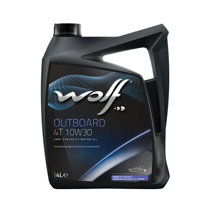 Масло OUTBOARD 4T 10W30 полусинтетика 10W-30 4 л. Wolf 8302404
