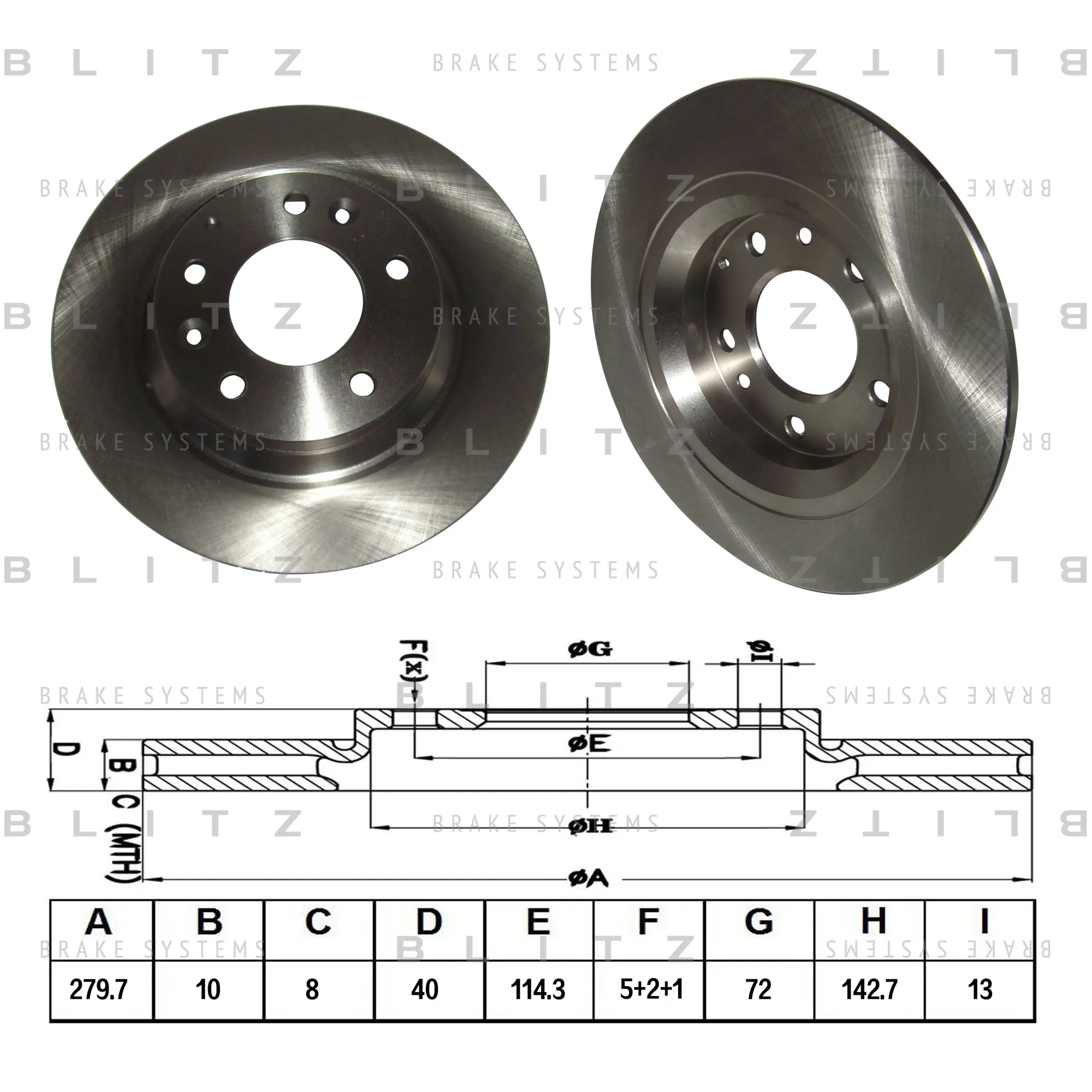 Диск тормозной задний MAZDA 323/626 99-> BLITZ BS0192