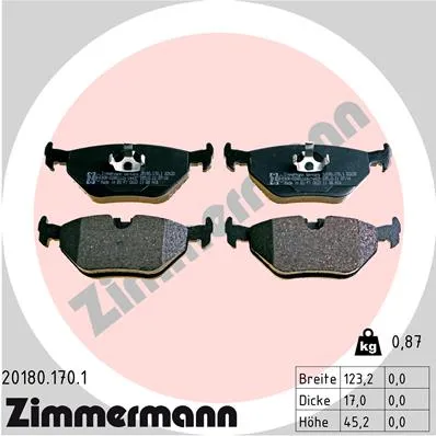 КОЛОДКИ ЗАД BMW E36/E46 ZIMMERMANN 201801701