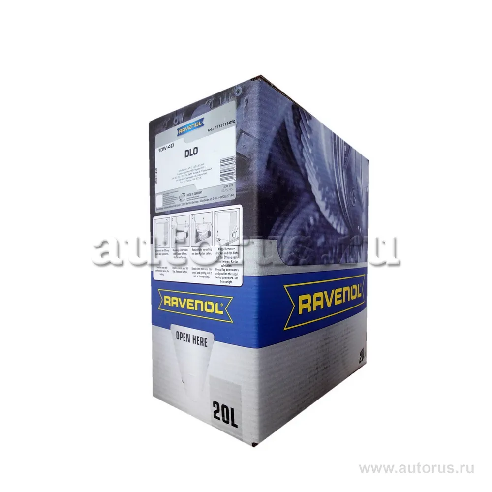 Моторное масло RAVENOL DLO SAE 10W-40 (20л) ecobox 1112111-B20 (4014835774629)