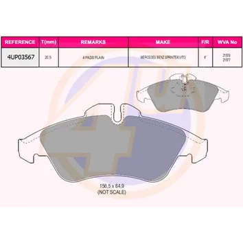 Колодки передние MER SPRINTER 208D/308D/VW LT II 28-35 95- 4U 4UP03567