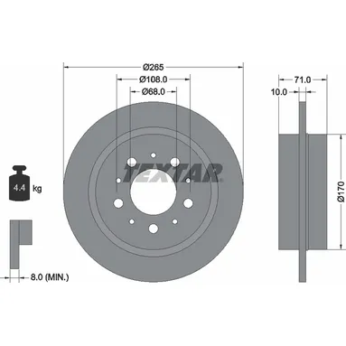 Диск тормозной задний стандартный VOLVO TEXTAR 92097800