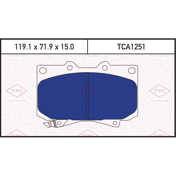 Колодки тормозные дисковые передние TOYOTA Land Cruiser/4Runner 90-> TATSUMI TCA1251