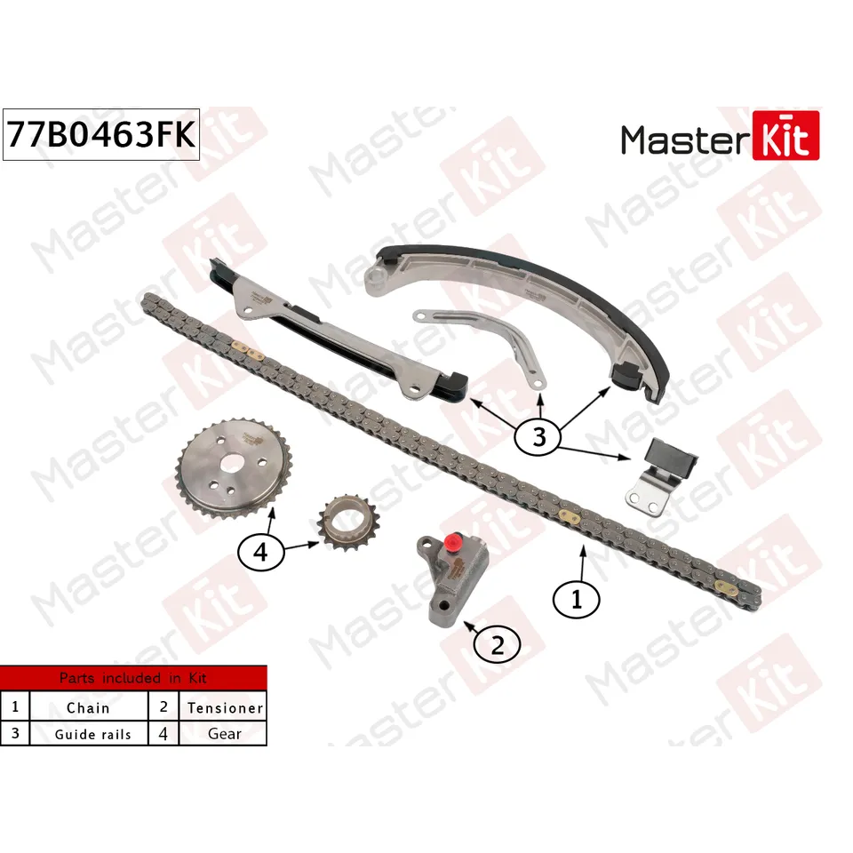 Комплект цепи ГРМ TOYOTA 3SZ-VE MASTERKIT 77B0463FK