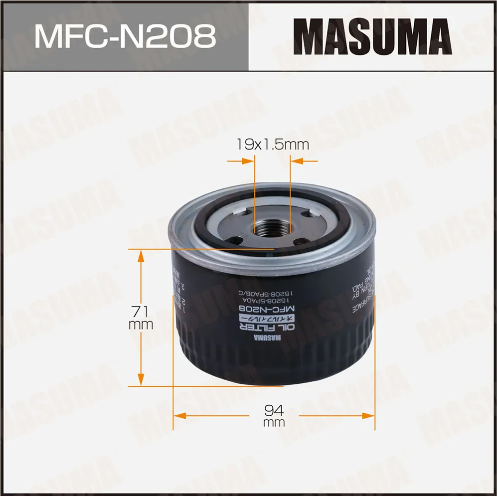 Фильтр масляный DATSUN ON-DO 14- MASUMA MFCN208