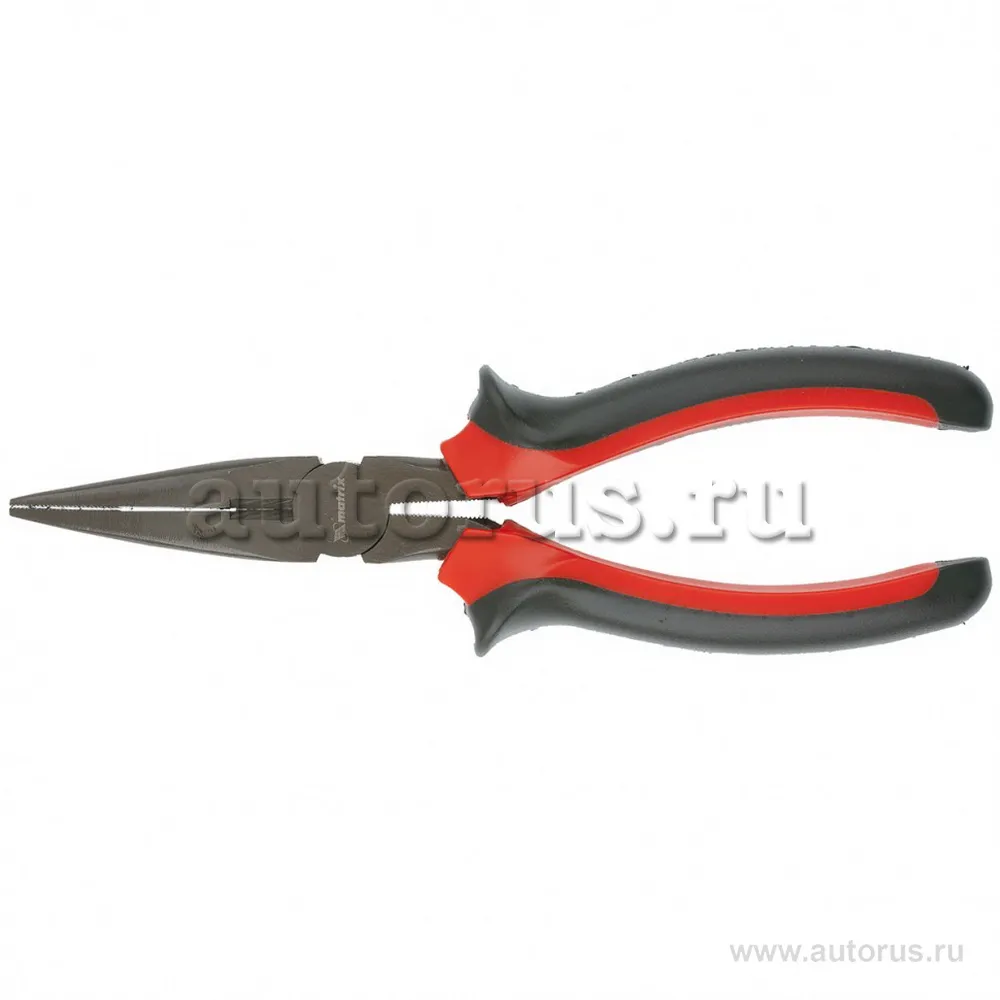 Длинногубцы Black Nickel, 200 мм, прямые, двухкомпонентные рукоятки MATRIX 17162
