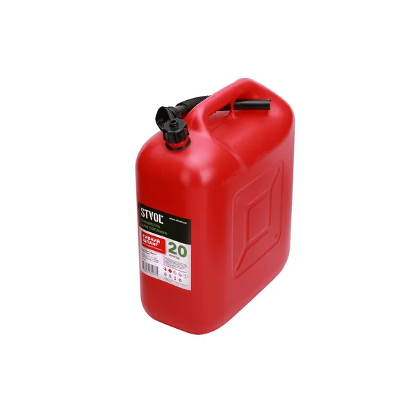 Канистра для ГСМ , пластиковая, 20 л, красная STVOL SKP20