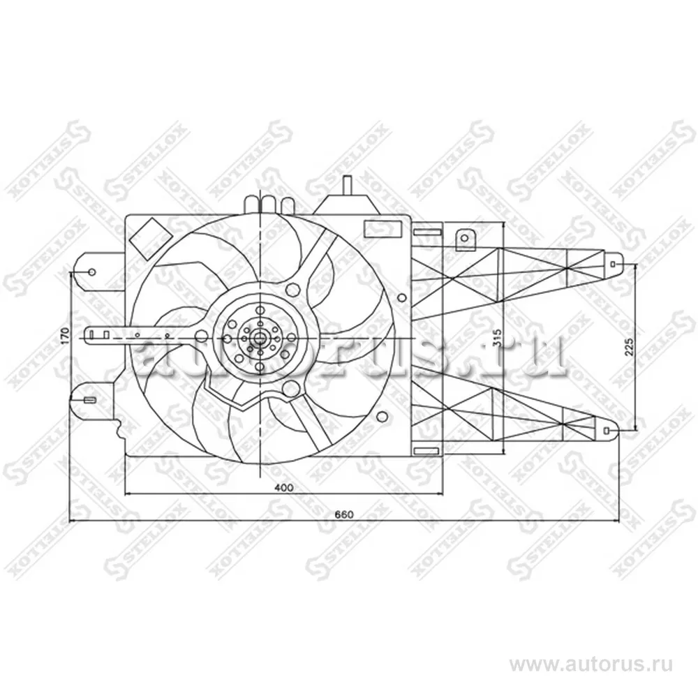 Вентилятор охлаждения Fiat Punto 1.2 (с 1999) STELLOX 2999311_SX