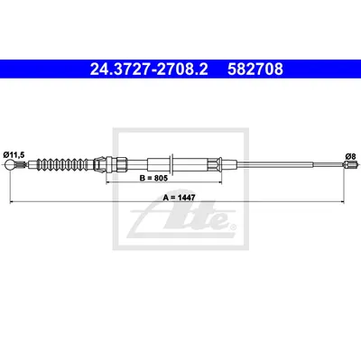Трос стояночного тормоза L/R VW GOLF JETTA III 05- 24372727082