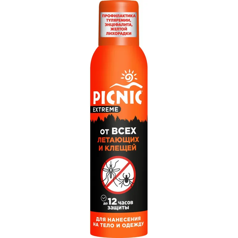 Средство от насекомых Picnic Extreme аэрозоль от летающих и клещей 150 см3 1554603
