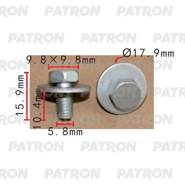 Винт металлический Болт 6x10,4 VW PATRON P37-2321