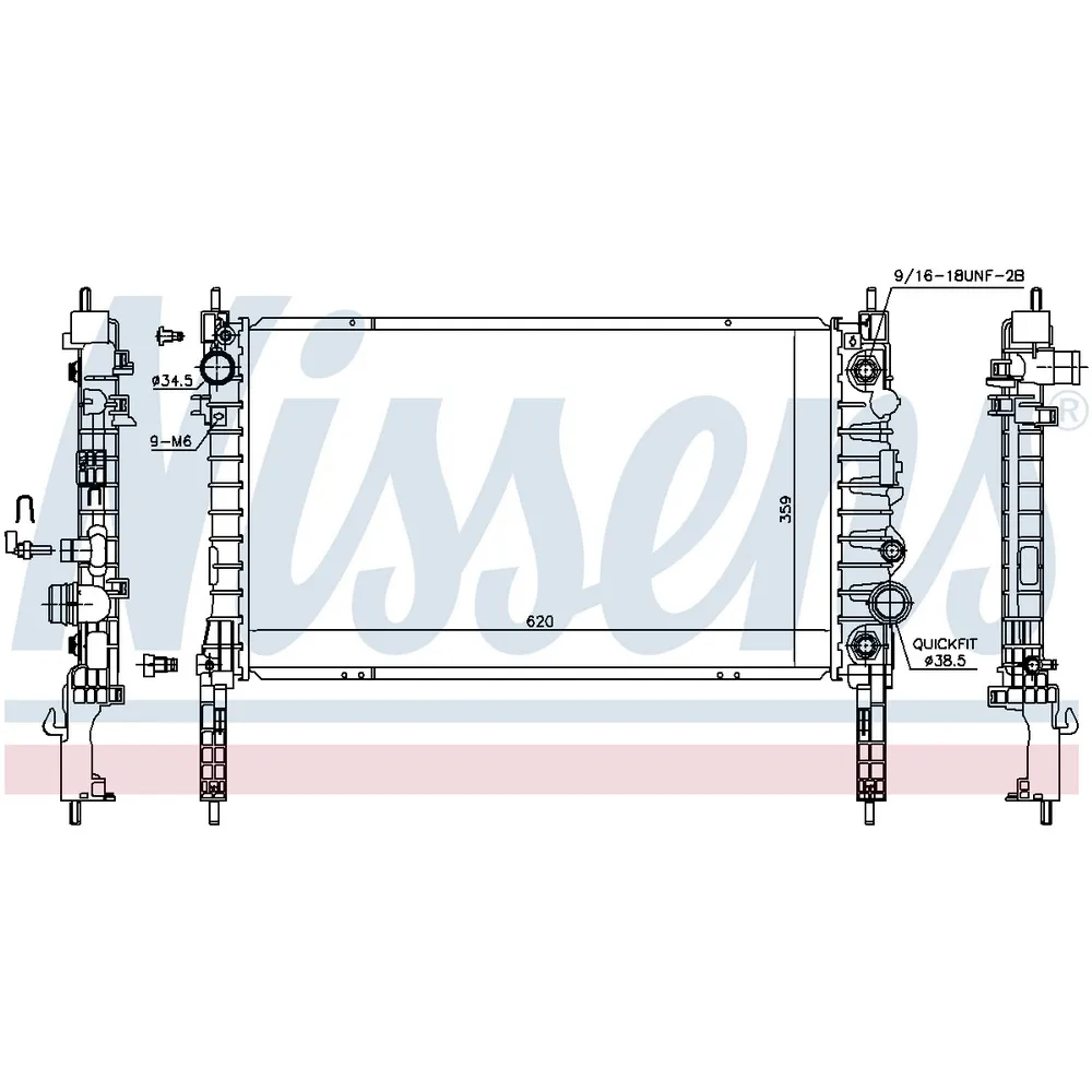 Радиатор основной OPEL Mokka 1,4T АКПП NISSENS 606053