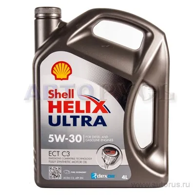 Масло моторное SHELL Helix Ultra ECT C3 5W-30 синтетическое 4 л 550042847