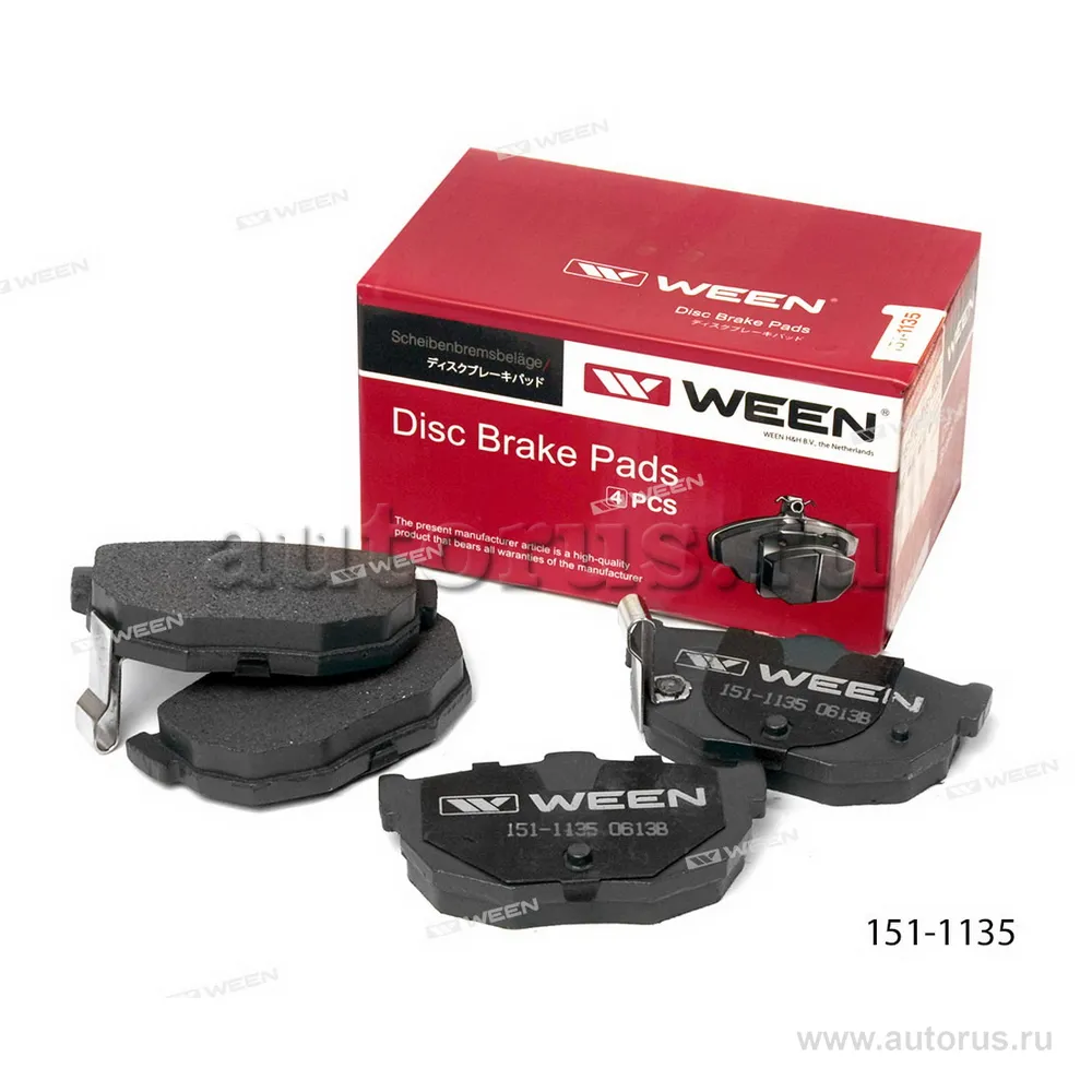 Тормозные колодки дисковые задние HYUNDAI Coupe, Elantra (XD) WEEN 151-1135
