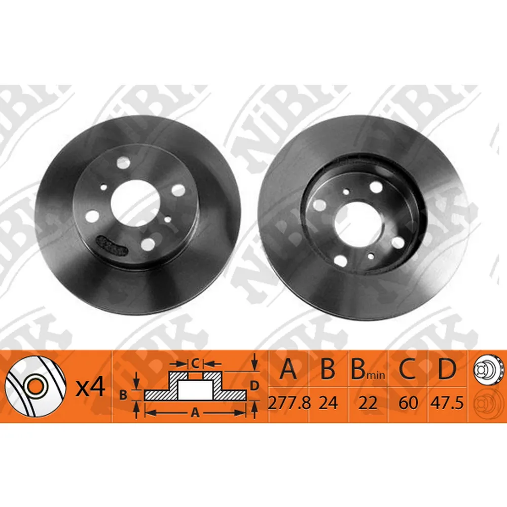 Диск тормозной передний CHEVROLET EPICA /VENT D=278MM NIBK RN1323
